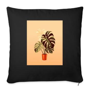 Pastel Monstera - Sofa pillowcase 17,3'' x 17,3'' (45 x 45 cm) - black - Front