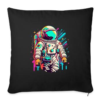 Astronaut Weltraum Raumfahrt - Sofakissenbezug 45 x 45 cm - Schwarz - Vorne