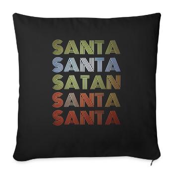 Père Noël rétro - Housse de coussin décorative 45 x 45 cm - noir - Devant