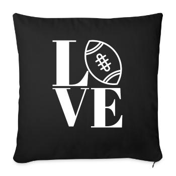 Joueur de football américain Entraîneur de football américain - Housse de coussin décorative 45 x 45 cm - noir - Devant