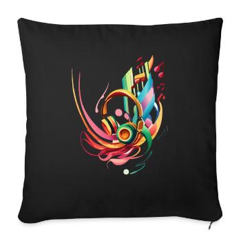 Splash Headphones - Sofa pillowcase 17,3'' x 17,3'' (45 x 45 cm) - black - Front