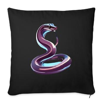 Chrom Schlange - Sofakissenbezug 45 x 45 cm - Schwarz - Vorne