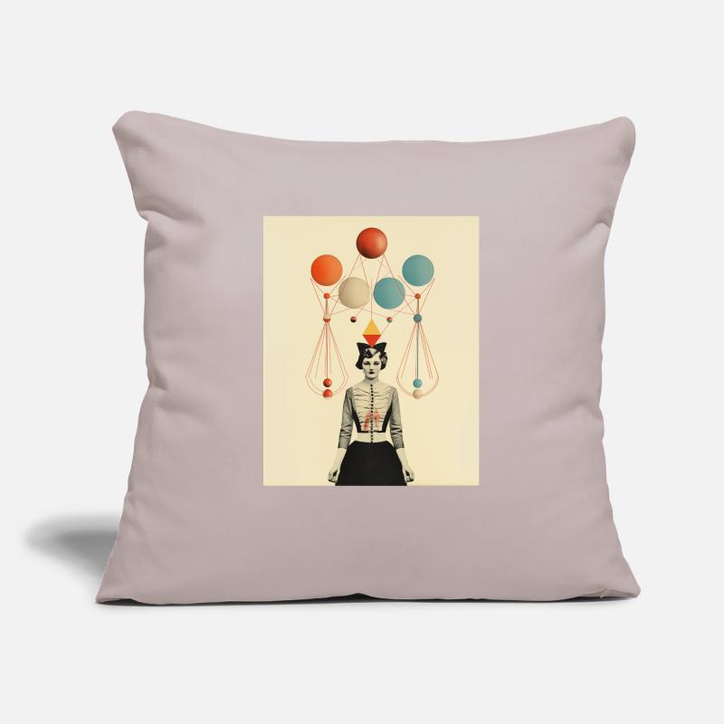 Collage de papier de dame de cirque de pensée Housse de coussin décorative 45 x 45 cm