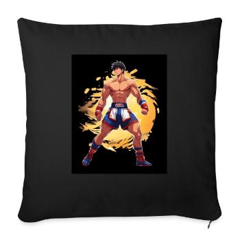 Kick Boxing - Sofa pillowcase 17,3'' x 17,3'' (45 x 45 cm) - black - Front