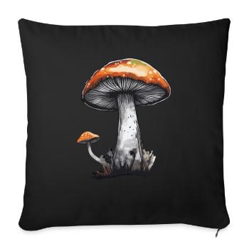 Mushroom, Porcini Mushroom, Nature, Autumn, Chanterelle - Sofa pillowcase 17,3'' x 17,3'' (45 x 45 cm) - black - Front