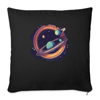 Saturn's Star Spell - Sofa pillowcase 17,3'' x 17,3'' (45 x 45 cm) - black - Front