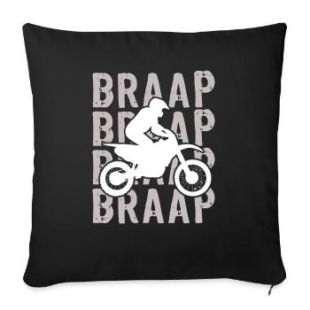 Motocross Dirt Bike Rider Moto Supercross MX - Housse de coussin décorative 45 x 45 cm - noir - Devant