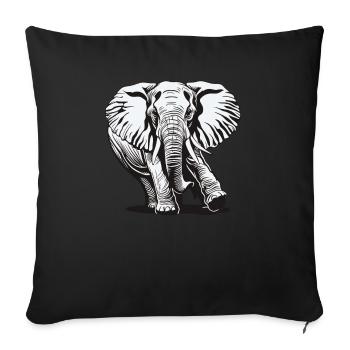 Elephant, Elephant, Animal, Zoo, Africa, Safari, Savannah - Sofa pillowcase 17,3'' x 17,3'' (45 x 45 cm) - black - Front
