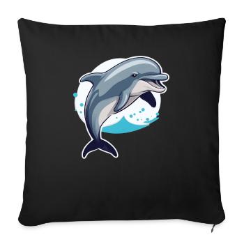 Dauphin, L’Eau, Animal, Mer, Dauphin, Poisson, Dauphin - Housse de coussin décorative 45 x 45 cm - noir - Devant