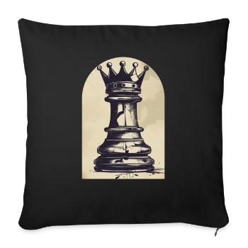 chess, chess, board game, king, sport, medieval, - Sofa pillowcase 17,3'' x 17,3'' (45 x 45 cm) - black - Front