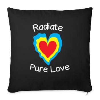 Radiate pure love - Sofa pillowcase 17,3'' x 17,3'' (45 x 45 cm) - black - Front