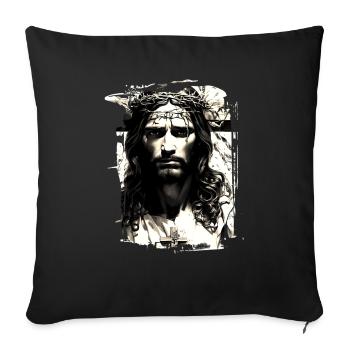 jesus bible christian religion christian cross christian - Sofa pillowcase 17,3'' x 17,3'' (45 x 45 cm) - black - Front