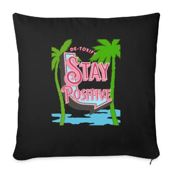 Positivity Vibes Relax Cleanse Vacances Renouveler - Housse de coussin décorative 45 x 45 cm - noir - Devant