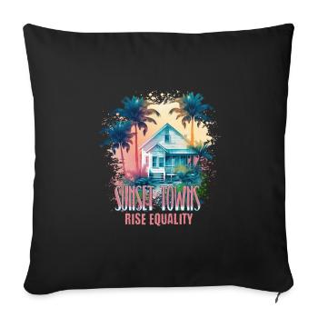 Sunset Sunrise Inclusive Equality Elevation - Sofa pillowcase 17,3'' x 17,3'' (45 x 45 cm) - black - Front
