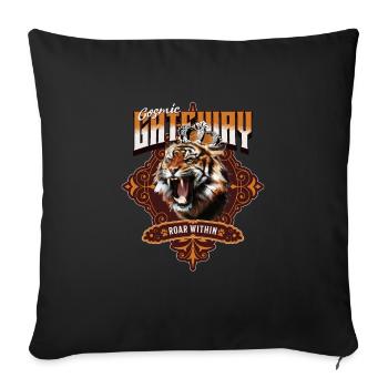 Roaring Lion Tiger Animal Lover Nature Jungle King - Sofakissenbezug 45 x 45 cm - Schwarz - Vorne