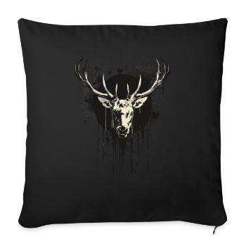 Cerf avec bêche noire - Housse de coussin décorative 45 x 45 cm - noir - Devant