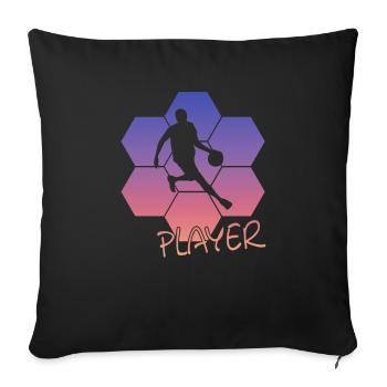 Basketball - Sofakissenbezug 45 x 45 cm - Schwarz - Vorne