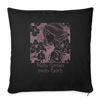Garden, Plant Lady, Flowers, floral - Sofa pillowcase 17,3'' x 17,3'' (45 x 45 cm) - black - Front