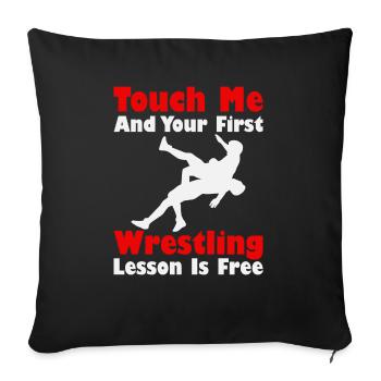 Wrestling - Sofa pillowcase 17,3'' x 17,3'' (45 x 45 cm) - black - Front