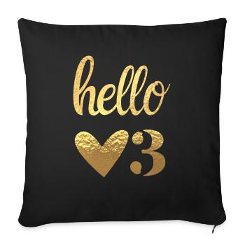 Hello 3 - Housse de coussin décorative 45 x 45 cm - noir - Devant