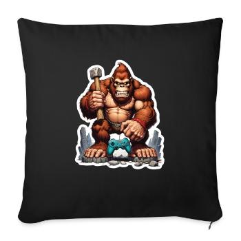 Retro Gamer Gorilla with Controller Console Games - Sofa pillowcase 17,3'' x 17,3'' (45 x 45 cm) - black - Front
