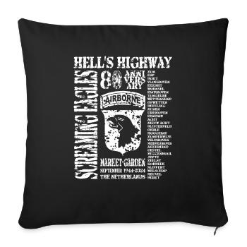 AVM 101st Airborne 80th Market Garden 2024 White - Sofa pillowcase 17,3'' x 17,3'' (45 x 45 cm) - black - Front