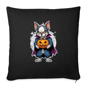 Halloween - Dog Horror with Pumpkin - Sofa pillowcase 17,3'' x 17,3'' (45 x 45 cm) - black - Front