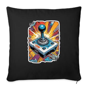 Retro Gamer Adventure Joystick - Sofa pillowcase 17,3'' x 17,3'' (45 x 45 cm) - black - Front