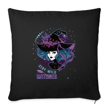 Halloween Stay Wild Witches - Sofa pillowcase 17,3'' x 17,3'' (45 x 45 cm) - black - Front