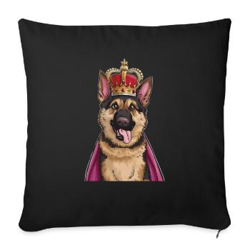 Berger Royal Allemand avec Couronne - Housse de coussin décorative 45 x 45 cm - noir - Devant