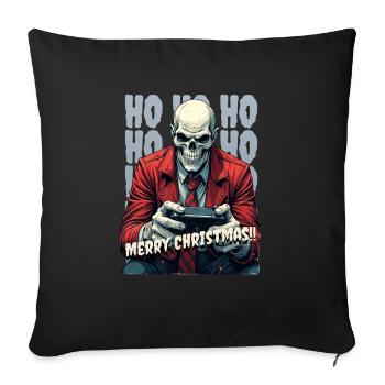 Merry Christmas Gamer Skull Style - Sofa pillowcase 17,3'' x 17,3'' (45 x 45 cm) - black - Front