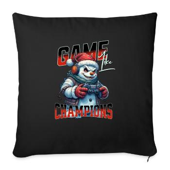 Game Like Champions Mit Totenkopf und Controller - Sofakissenbezug 45 x 45 cm - Schwarz - Vorne