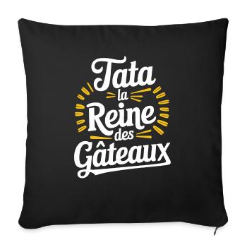 Tata la reine des gâteaux - Housse de coussin décorative 45 x 45 cm - noir - Devant