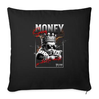 Money Saving : for about five minutes - Sofa pillowcase 17,3'' x 17,3'' (45 x 45 cm) - black - Front