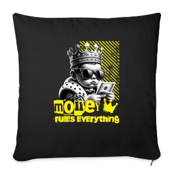 Money Rules Everything With Cool Baby King - Sofa pillowcase 17,3'' x 17,3'' (45 x 45 cm) - black - Front