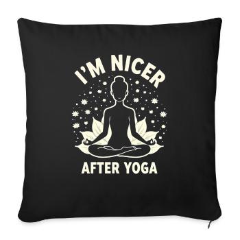 Yoga Amusant - Méditation & Chakra - Housse de coussin décorative 45 x 45 cm - noir - Devant