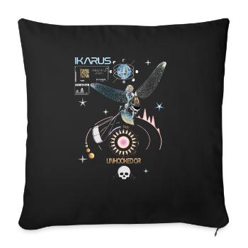 BigAir Ikarus Kitesurfer - Sofakissenbezug 45 x 45 cm - Schwarz - Vorne
