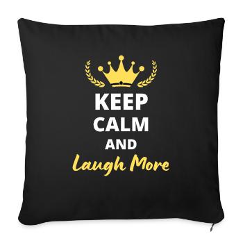 Keep Calm and Laugh More - Housse de coussin décorative 45 x 45 cm - noir - Devant