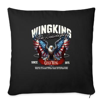 Goldwing King 50 Anniversaire 1975 - Housse de coussin décorative 45 x 45 cm - noir - Devant