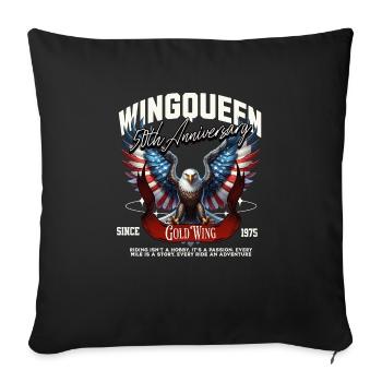 Goldwing Wing Queen 50e anniversaire 1975 - Housse de coussin décorative 45 x 45 cm - noir - Devant