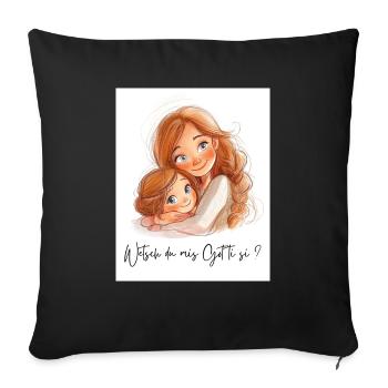 Allez-vous être parrain ? – Cadeau pour marraine - Housse de coussin décorative 45 x 45 cm - noir - Devant