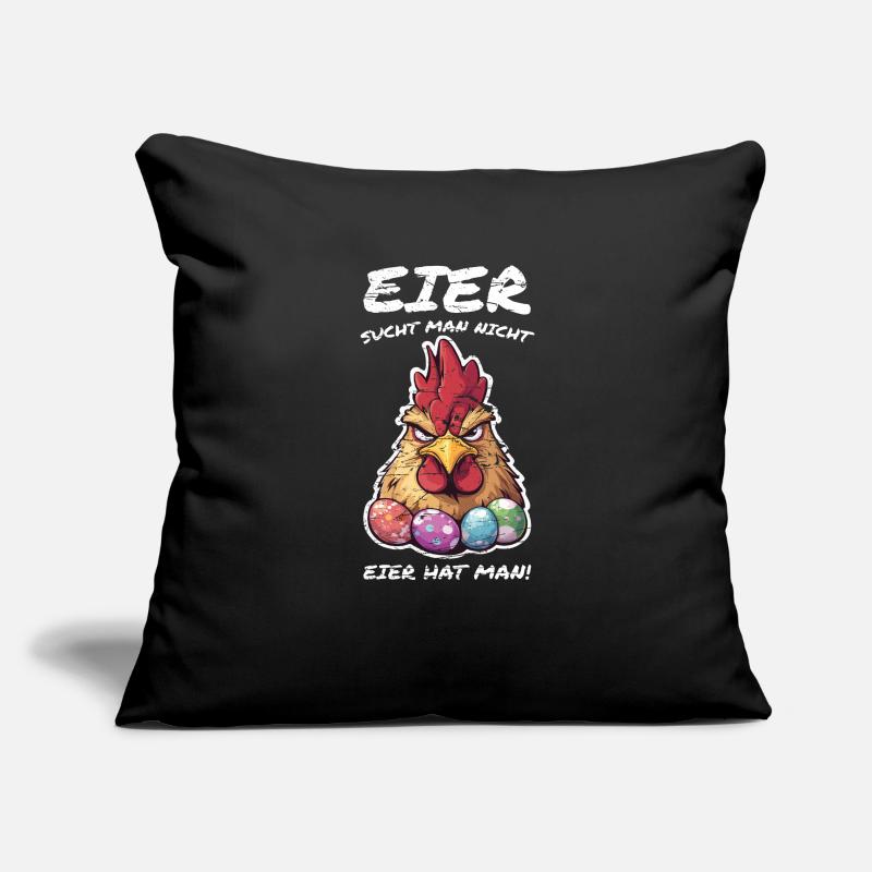 Eier sucht man nicht Eier hat man Hahn Ostern Sofakissenbezug 45 x 45 cm