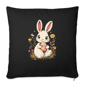Easter Easter Bunny Vintage - Sofa pillowcase 17,3'' x 17,3'' (45 x 45 cm) - black - Front