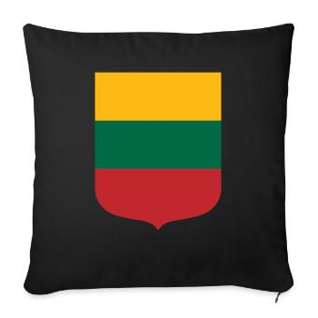 Lithuania - Sofa pillowcase 17,3'' x 17,3'' (45 x 45 cm) - black - Front