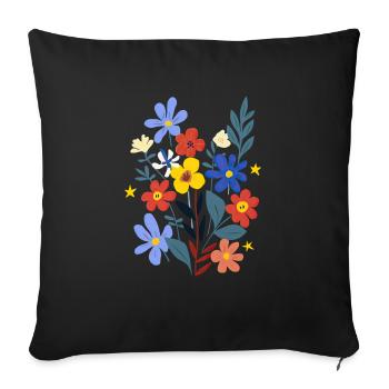 Le pouvoir des fleurs - Housse de coussin décorative 45 x 45 cm - noir - Devant