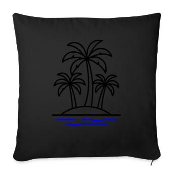 Palm Island Holidays - Sofa pillowcase 17,3'' x 17,3'' (45 x 45 cm) - black - Front