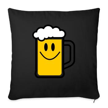 Visage de bière - Housse de coussin décorative 45 x 45 cm - noir - Devant