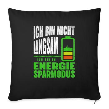 Je ne suis pas LENT, je suis en FAIBLE PUISSANCE - Housse de coussin décorative 45 x 45 cm - noir - Devant