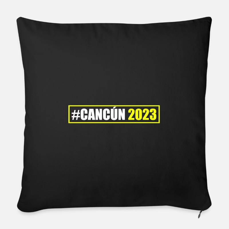 Cancun 2023 - Housse de coussin décorative 45 x 45 cm - noir
