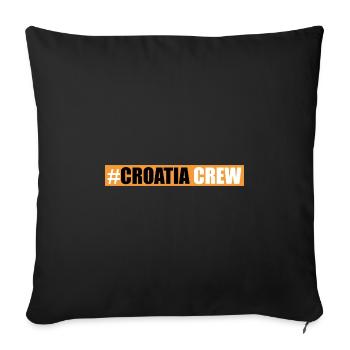 Croatia Crew - Sofa pillowcase 17,3'' x 17,3'' (45 x 45 cm) - black - Front